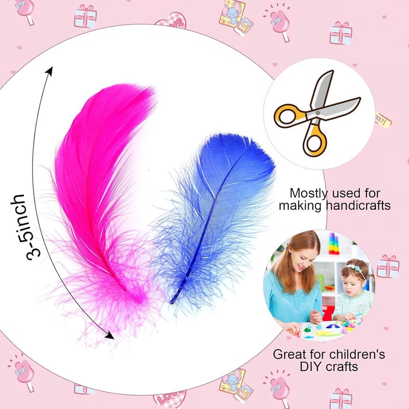 Lamar Feather 300pcs Colorful Feathers 2-3 Inches Bulk Feathers for Crafting, Dream Catcher Accessories, Art Projects, DIY Crafting, Handi Crafts, Party Decoration (Colorful) - Image 3